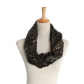 Femmes Siver or feuille impression printemps automne été tissé Scaf Snood Loop (SW133)